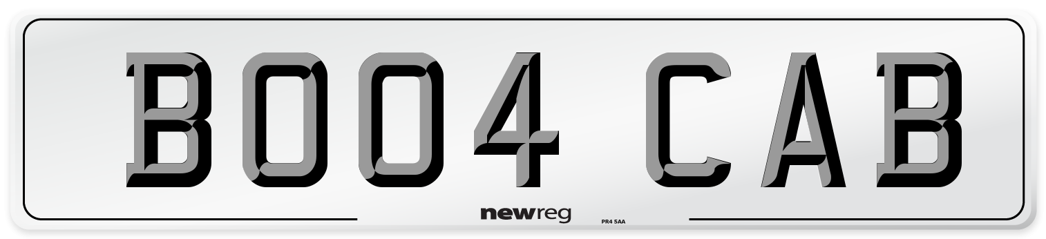 BO04 CAB Number Plate from New Reg